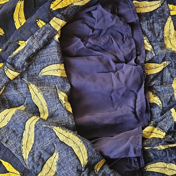 Louche Navy and Yellow Banana Print Skirt Size 12 - Picture 3 of 7